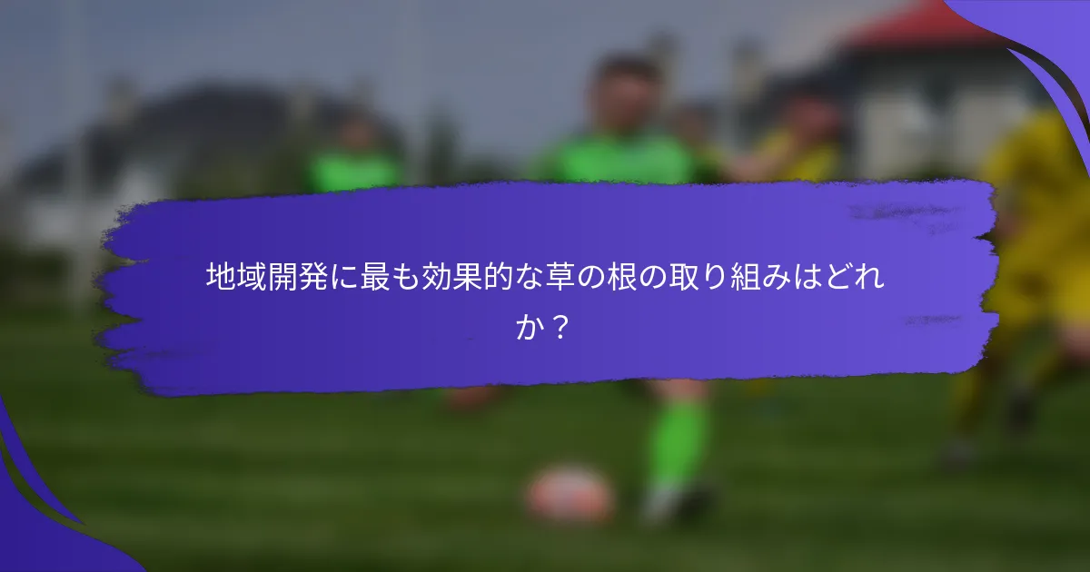 地域開発に最も効果的な草の根の取り組みはどれか？