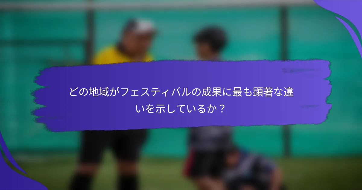 どの地域がフェスティバルの成果に最も顕著な違いを示しているか？