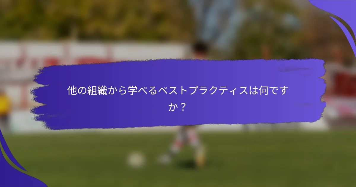 他の組織から学べるベストプラクティスは何ですか？